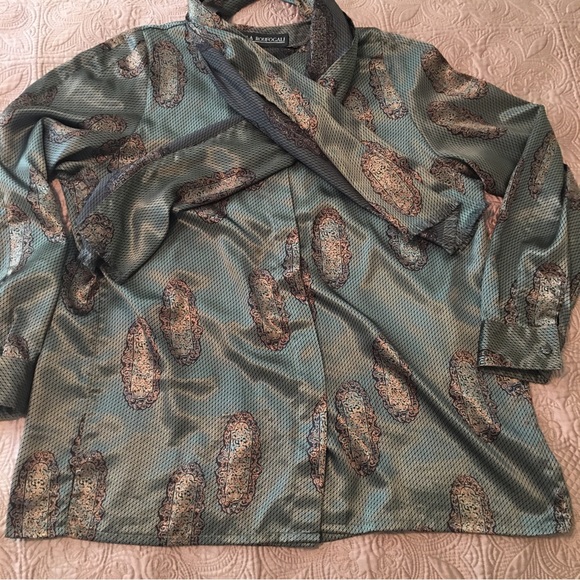 Vintage* (90’s) Della Roufogali blouse with matching scarf size 12 - Picture 2 of 12